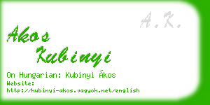 akos kubinyi business card
